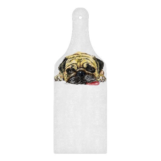 Pug Dog Cutting Board Funny Snijplank (Voorkant)