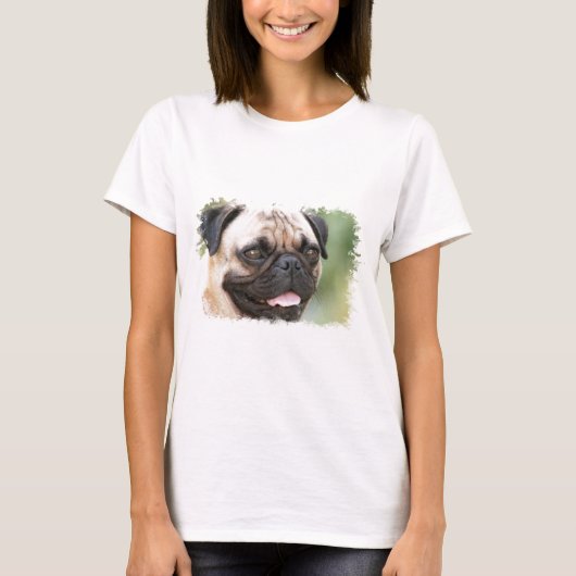 Pug Dog-dames uitgerust met T-shirt (Voorkant)