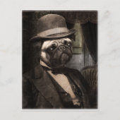 Pug Dog Dapper Gent Briefkaart (Voorkant)