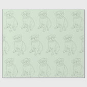 Pug Dog Decorated Wrapping Paper Cadeaupapier (Vlak)