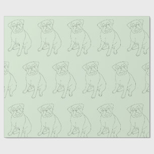 Pug Dog Decorated Wrapping Paper Cadeaupapier