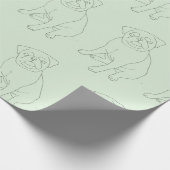 Pug Dog Decorated Wrapping Paper Cadeaupapier (Hoek)