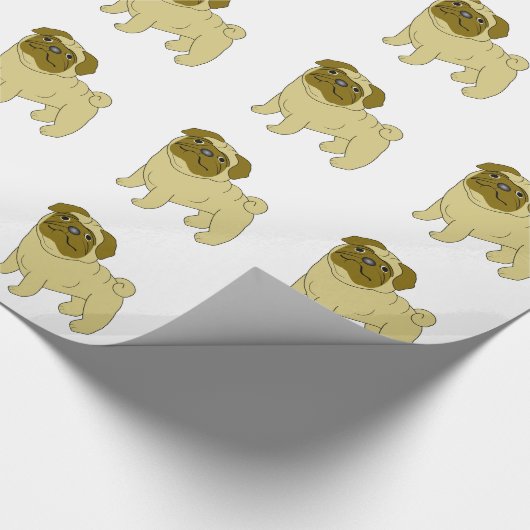 Pug Dog Design Cadeaupapier (Hoek)