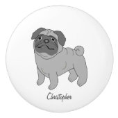 Pug Dog Design gepersonaliseerd Keramische Knop (Voorkant)