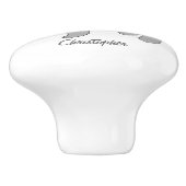 Pug Dog Design gepersonaliseerd Keramische Knop (Zijkant)