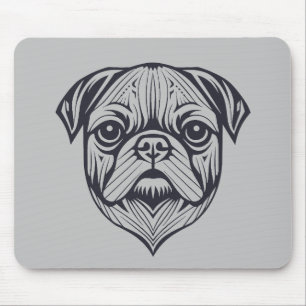 Pug Dog Dier Wereld Furry Vriend Vector Art Muismat