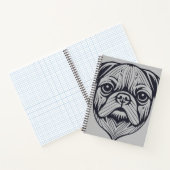 Pug Dog Dier Wereld Furry Vriend Vector Art Notitieboek (Binnen)