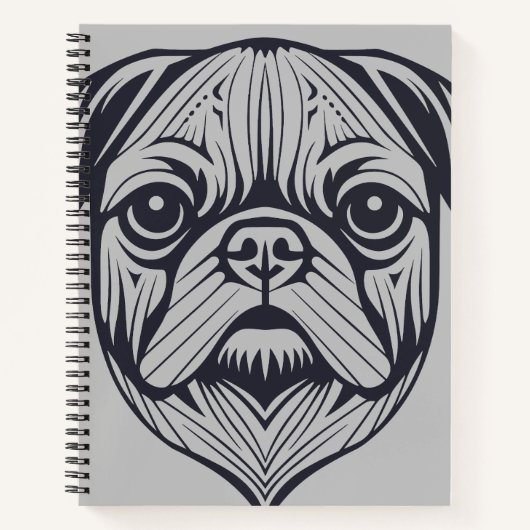 Pug Dog Dier Wereld Furry Vriend Vector Art Notitieboek (Voorkant)