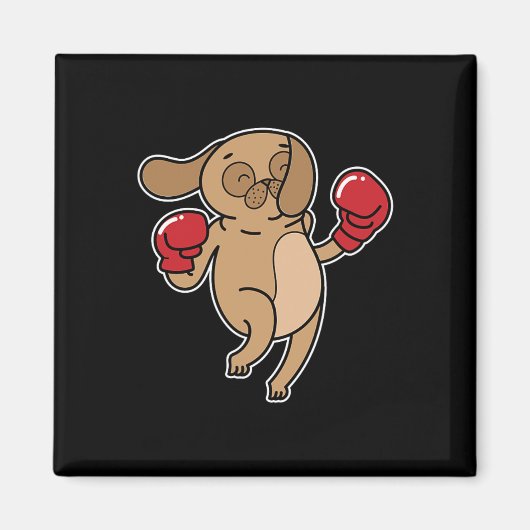 Pug Dog doet aan boksen Magneet (Voorkant)