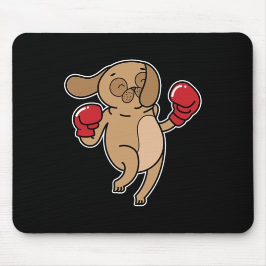 Pug Dog doet aan boksen Muismat (Voorkant)