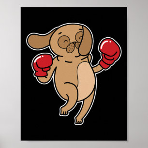 Pug Dog doet aan boksen Poster