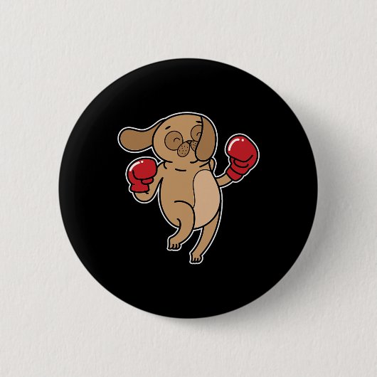 Pug Dog doet aan boksen Ronde Button 5,7 Cm (Voorkant)