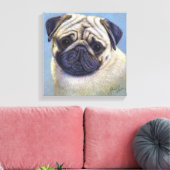 Pug Dog Drawing door Glenda S. Harlan Canvas Afdruk (Insitu (Woonkamer))
