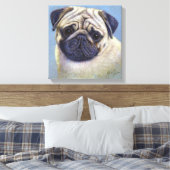Pug Dog Drawing door Glenda S. Harlan Canvas Afdruk (Insitu (Slaapkamer))