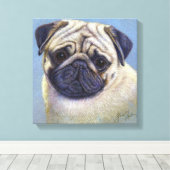 Pug Dog Drawing door Glenda S. Harlan Canvas Afdruk (Insitu (Houten vloer))