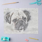 Pug Dog Drawing Tissuepapier (Craft)
