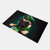 Pug Dog Driving Bike St. Patrick's Day Deurmat (Schuin)