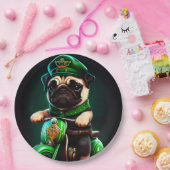 Pug Dog Driving Bike St. Patrick's Day Papieren Bordje (Feest)