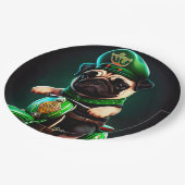 Pug Dog Driving Bike St. Patrick's Day Papieren Bordje (Gekanteld)