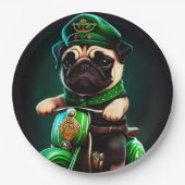 Pug Dog Driving Bike St. Patrick's Day Papieren Bordje (Voorkant)