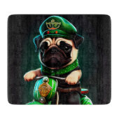 Pug Dog Driving Bike St. Patrick's Day Snijplank (Voorkant)