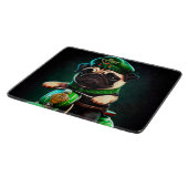 Pug Dog Driving Bike St. Patrick's Day Snijplank (Hoek)