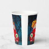 Pug Dog Driving Car Scary Halloween Papieren Bekers (Rechts)