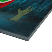 Pug Dog Driving Car Scary Halloween Snijplank (Hoek)