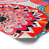 Pug Dog en Bloemen 001 - Kleerjuweel Perfect Poster (Hoek)