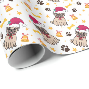 Pug Dog en Kerstmis Cadeaupapier