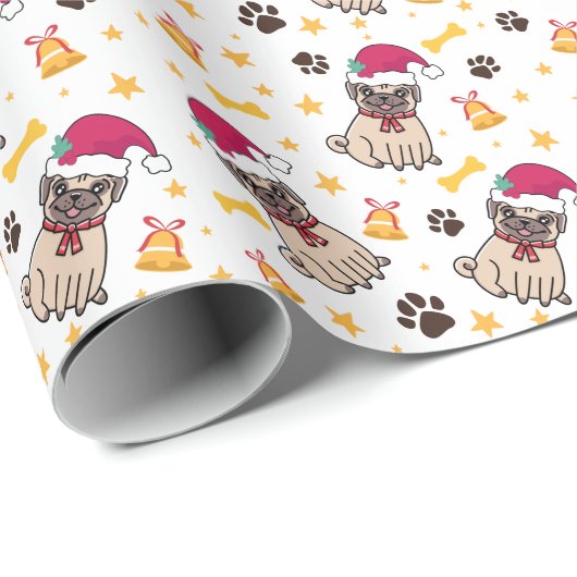 Pug Dog en Kerstmis Cadeaupapier (Rol Hoek)