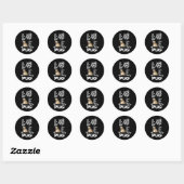 Pug dog Flower Lover Ronde Sticker (Vel)