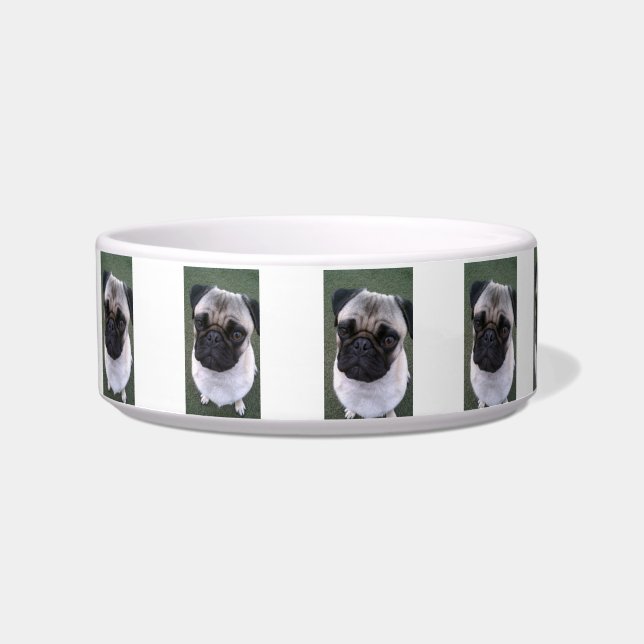 Pug Dog Food Bowl Voerbakje (Voorkant)