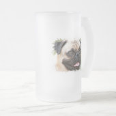 Pug Dog Frosted Beer Mok (Voorkant rechts)