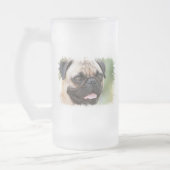Pug Dog Frosted Beer Mok (Links)