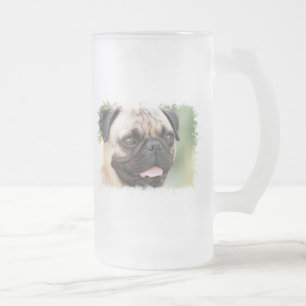 Pug Dog Frosted Beer Mok