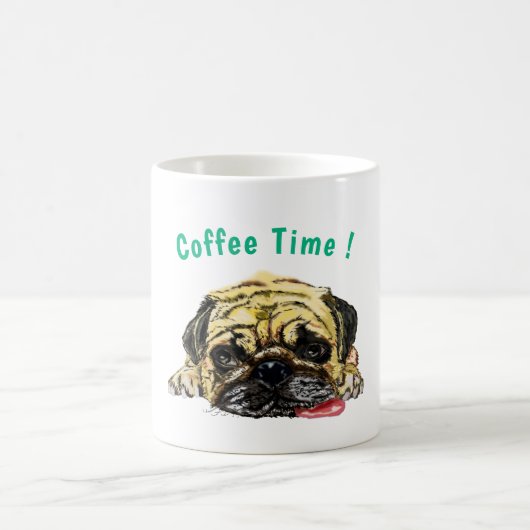 Pug Dog Funny Coffee Mok - aangepaste tekst (Center)