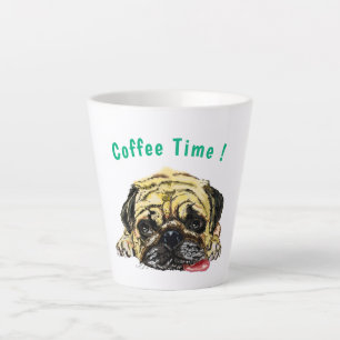 Pug Dog Funny Latte Mok - Aangepaste tekst