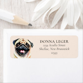 Pug Dog gepersonaliseerd adres Etiket