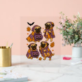 Pug Dog Ghost Halloween Spooky Acryl Bord (Huwelijk)