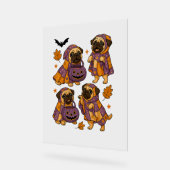 Pug Dog Ghost Halloween Spooky Acryl Bord (Hoek)