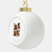 Pug Dog Ghost Halloween Spooky Keramische Bal Ornament (Rechts)