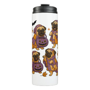 Pug Dog Ghost Halloween Spooky Thermosbeker