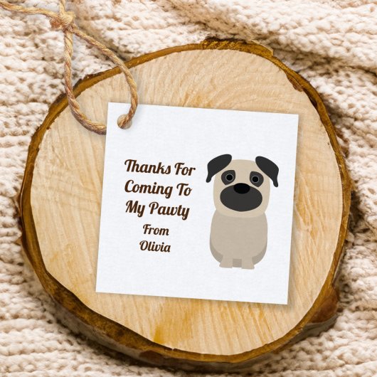 Pug Dog Gift Labels, Pugs Kinder Party Bedankjes Labels