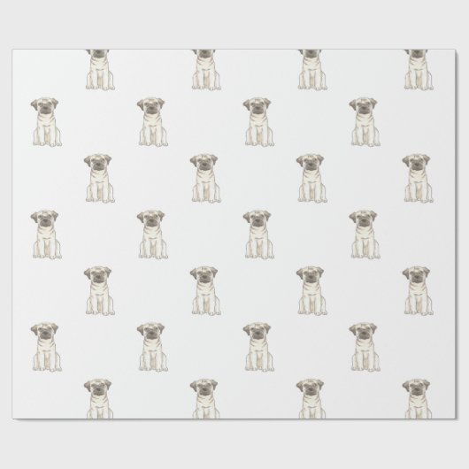 Pug Dog Gift Wrapping Paper Cadeaupapier (Vlak)