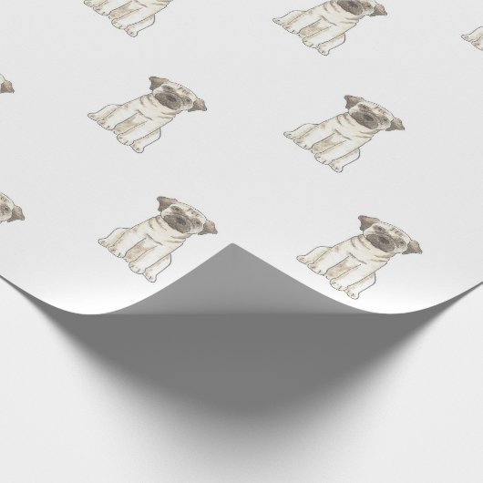 Pug Dog Gift Wrapping Paper Cadeaupapier (Hoek)