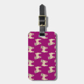 Pug Dog Girl patroon Bagagelabel (Voorkant verticaal)