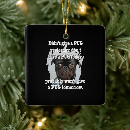 Pug Dog Gisteren Morgen Keramisch Ornament (Boom)