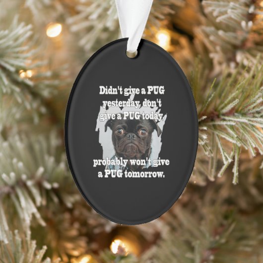 Pug Dog Gisteren Morgen Ornament (Boom)