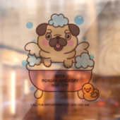 Pug Dog Grooming Salon Raamsticker (Vel 2)